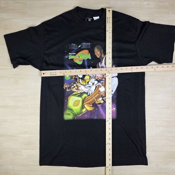 Vintage Warner‎ Space Jam Promo Shirt Michael Jordan Bugs w/ Hat Large Deadstock - Picture 5 of 16